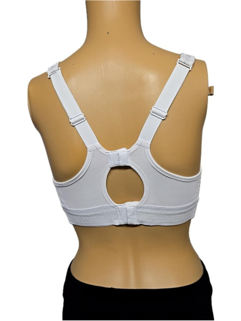 Nike Dri-Fit Small White High Support Sports Bra Mesh Cup Adjustable Run Club - Picture 3 of 9